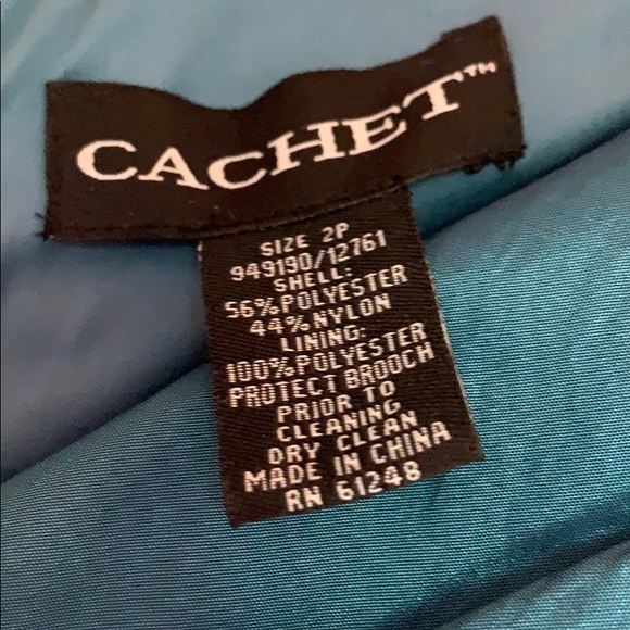 Teal Off Shoulder Gown Size 2 Fully Lined - Picture 2 of 5